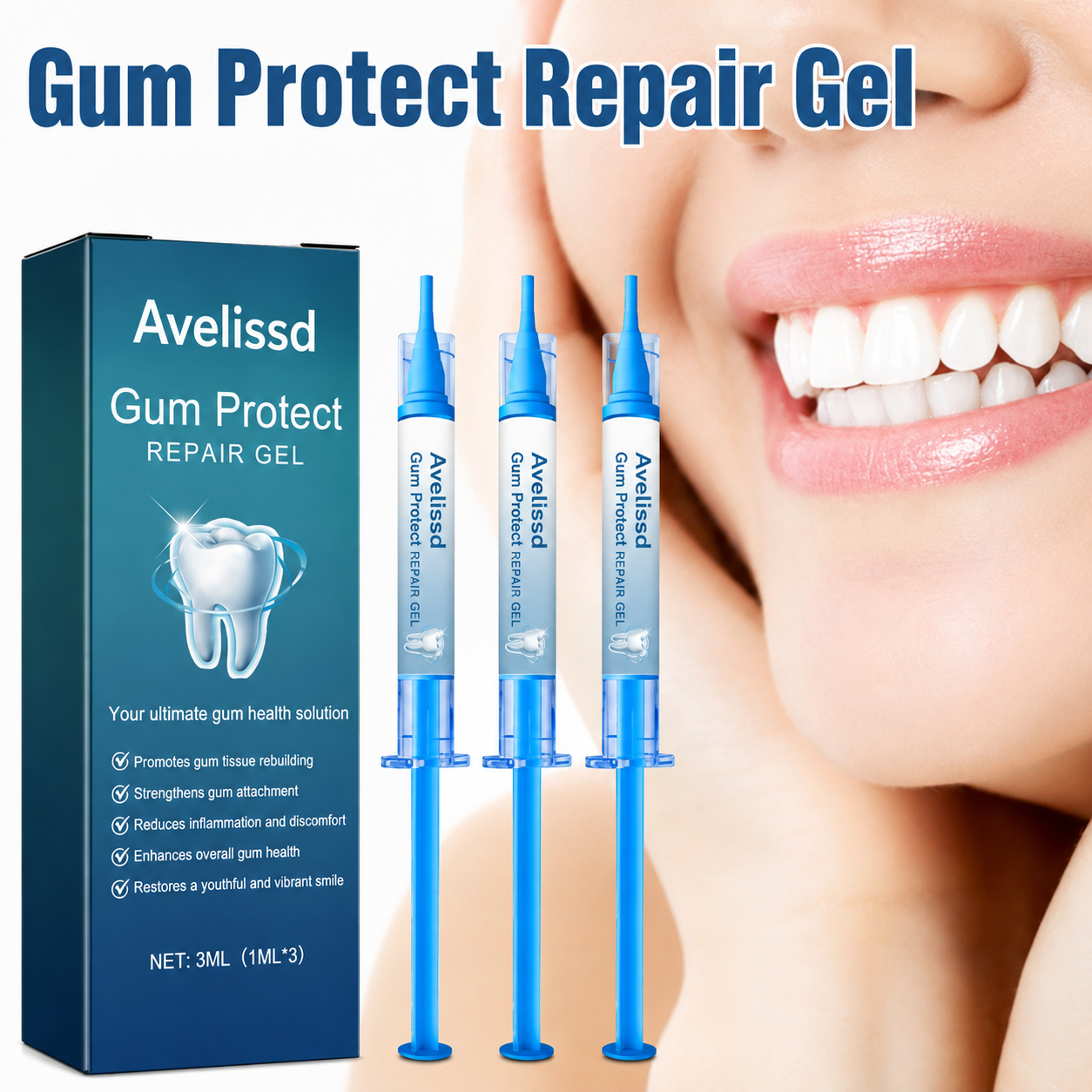 ✅Hyaluronic Acid Gum Repair Gel For Sore, Bleeding Gums🎯