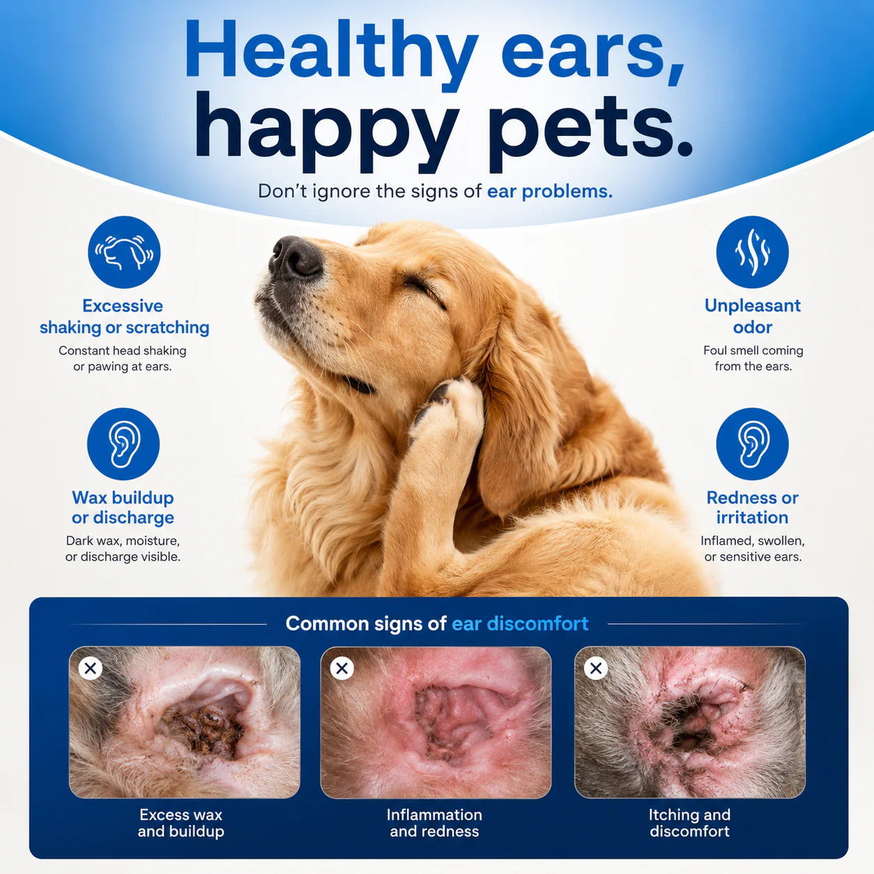 Gentle Pet Ear Wash | Odor-Free Cleaning for Dogs & Cats🌿