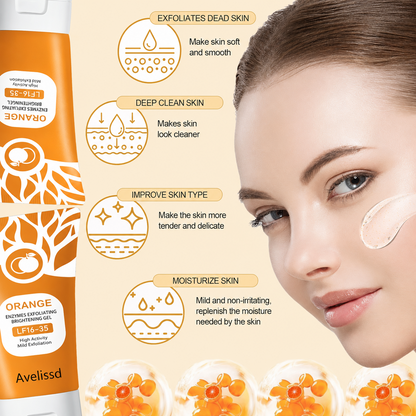 🍊 Orange Exfoliating Gel Scrub for Face & Body Deep Cleanse✨