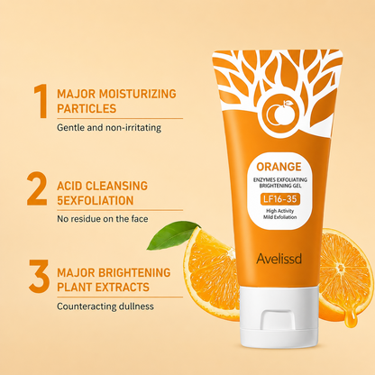 🍊 Orange Exfoliating Gel Scrub for Face & Body Deep Cleanse✨