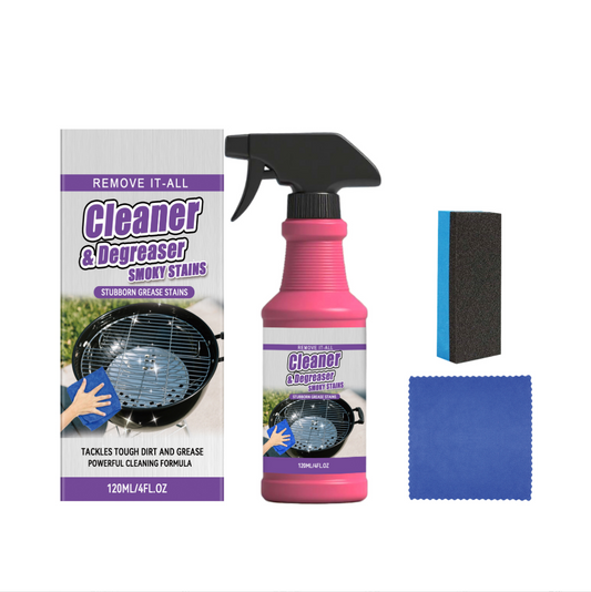 🔥Place an order and receive a free sponge and cleaning cloth—Fast-Acting Heavy-Duty Grill Degreaser Spray