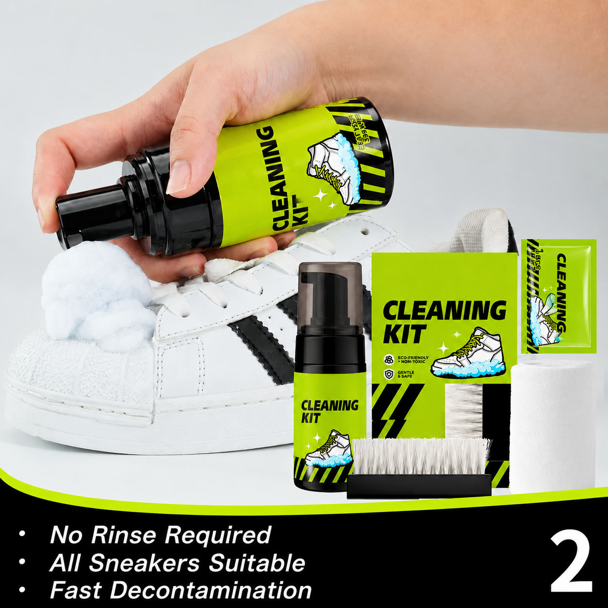 ⚡Shoe Care Kit (1 set): Shoe cleaning and care kit including dry cleaner, stain removal wipes, basketball shoe cleaner, and dedicated brushes