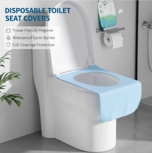 Disposable Waterproof Toilet Seat Covers Pack – Hygienic, Comfortable & Perfect for Travel & Public Restrooms 🧳