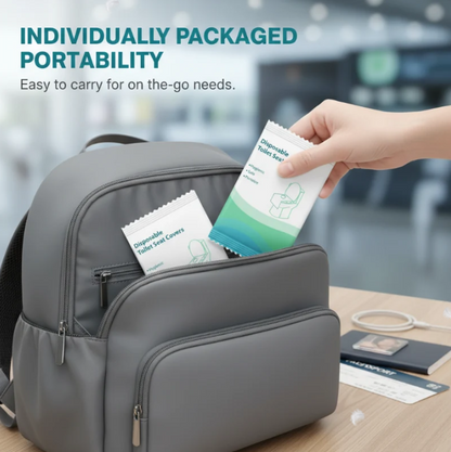 Disposable Waterproof Toilet Seat Covers Pack – Hygienic, Comfortable & Perfect for Travel & Public Restrooms 🧳