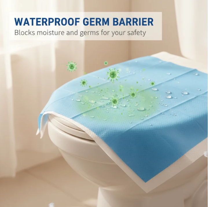 Disposable Waterproof Toilet Seat Covers Pack – Hygienic, Comfortable & Perfect for Travel & Public Restrooms 🧳