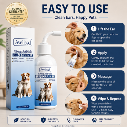 Gentle Pet Ear Wash | Odor-Free Cleaning for Dogs & Cats🌿