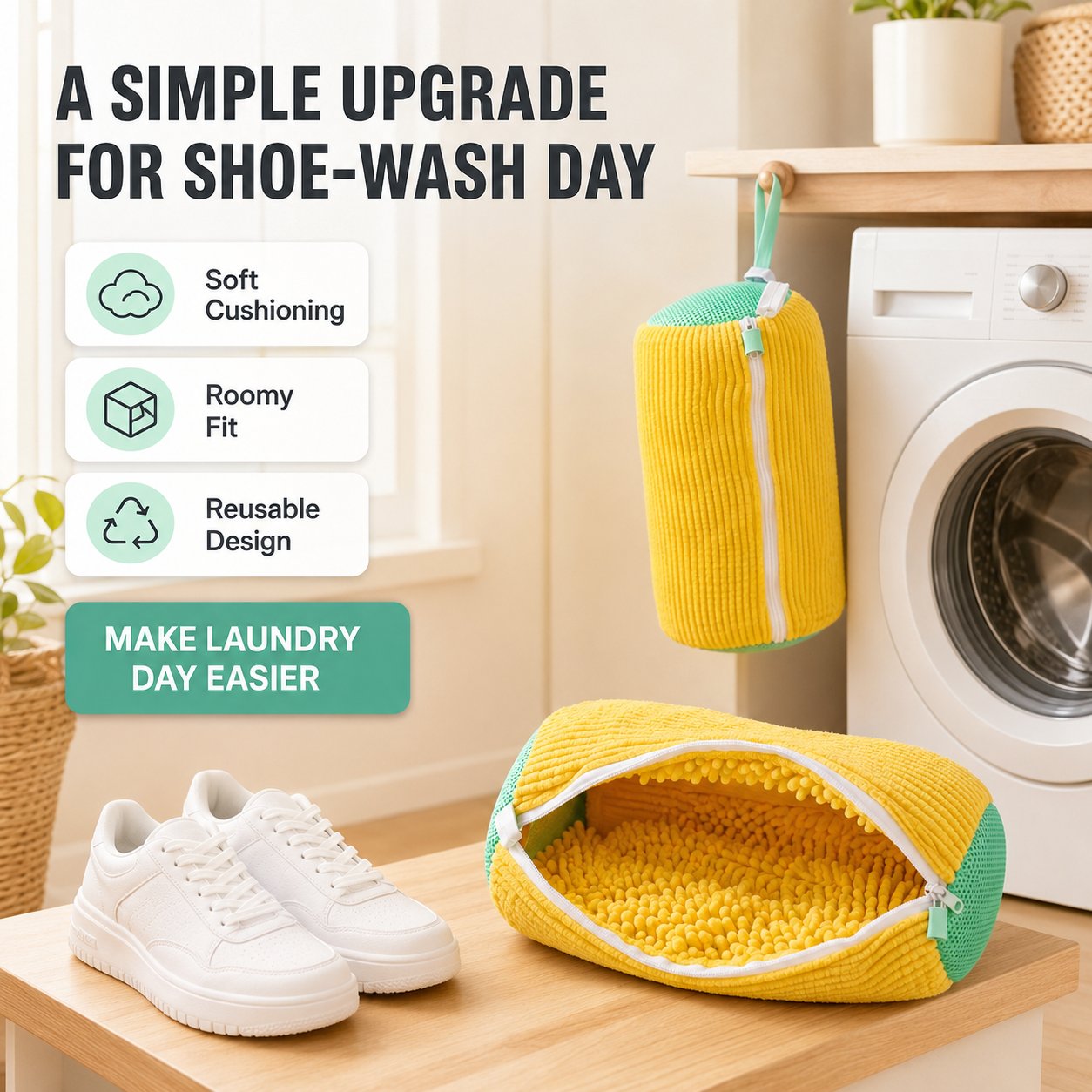 💦Laundry Shoe Washing Bag for Washing Machine - Protect Your Footwear during the Wash Accessories shoe washing,Mesh Accessory mesh laundry⚡