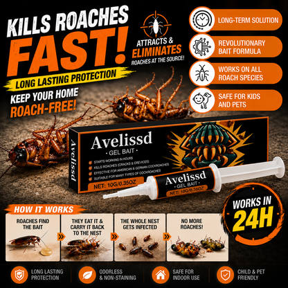 💥2026 Upgraded Formula Professional Cockroach Gel Bait – Eliminates Entire Nest