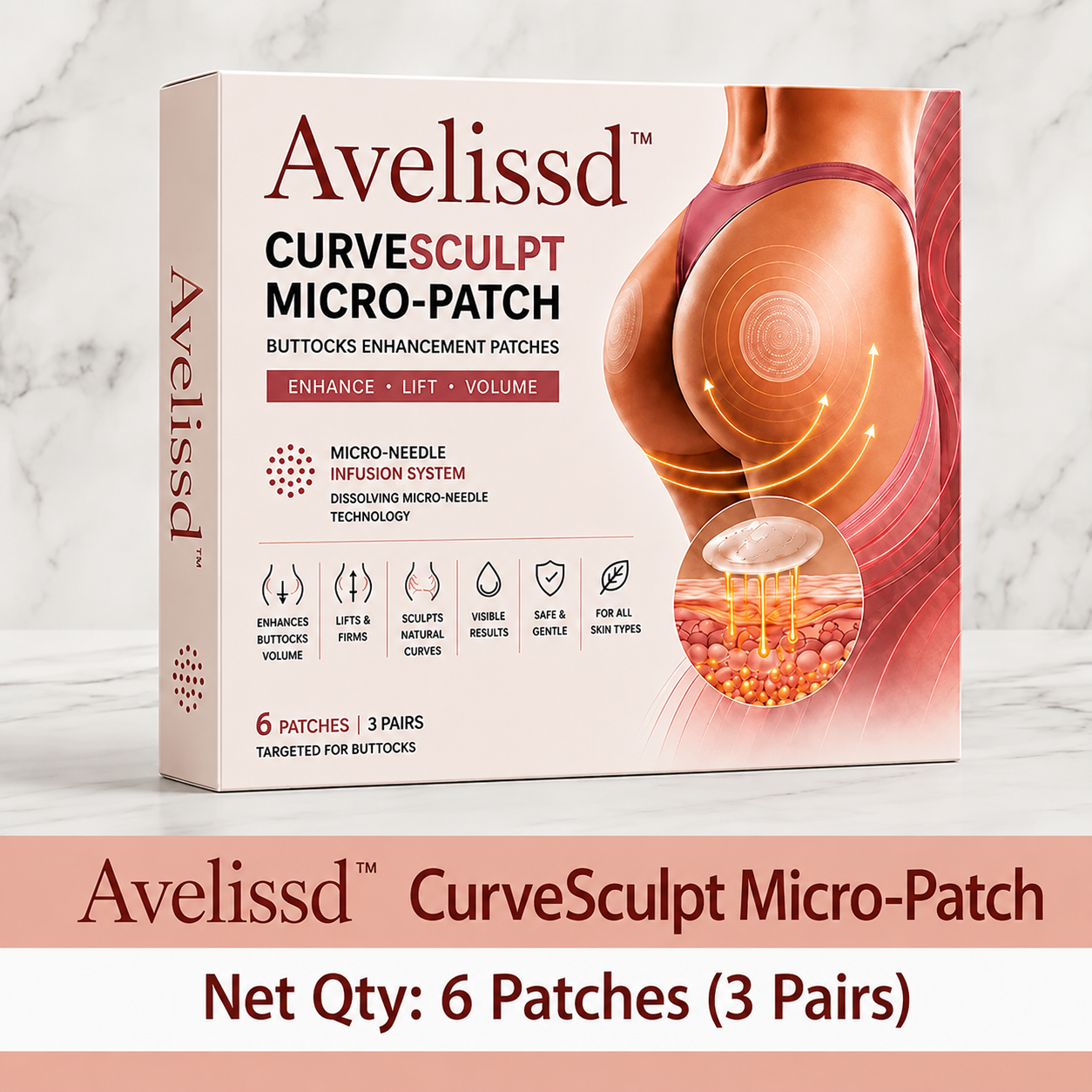 Avelissd™ CurveSculpt Micro-Patch ✦ Sculpt • Firm • Smooth Lower Body Curves ✦ Micro-Needle Infusion System