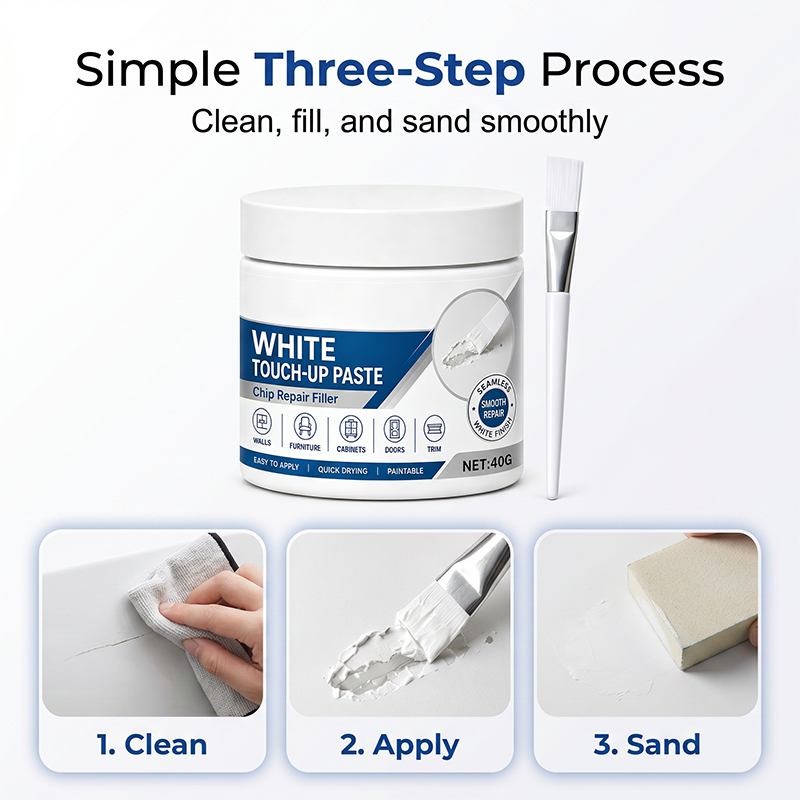 🔥A brush is included with every item.🔥White Furniture Touch-Up Paste with Brush
