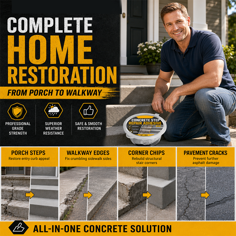 ⚡Order now and get  free spatula.-Concrete Step Repair Adhesive🔥