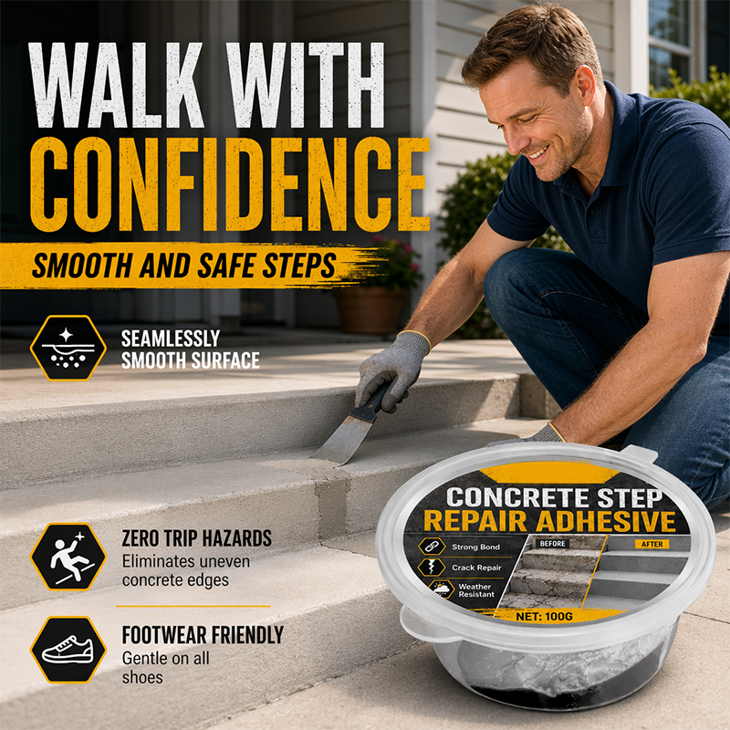 ⚡Order now and get  free spatula.-Concrete Step Repair Adhesive🔥