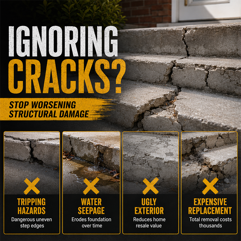 ⚡Order now and get  free spatula.-Concrete Step Repair Adhesive🔥